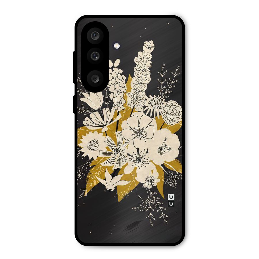 Flower Drawing Metal Back Case for Galaxy F56