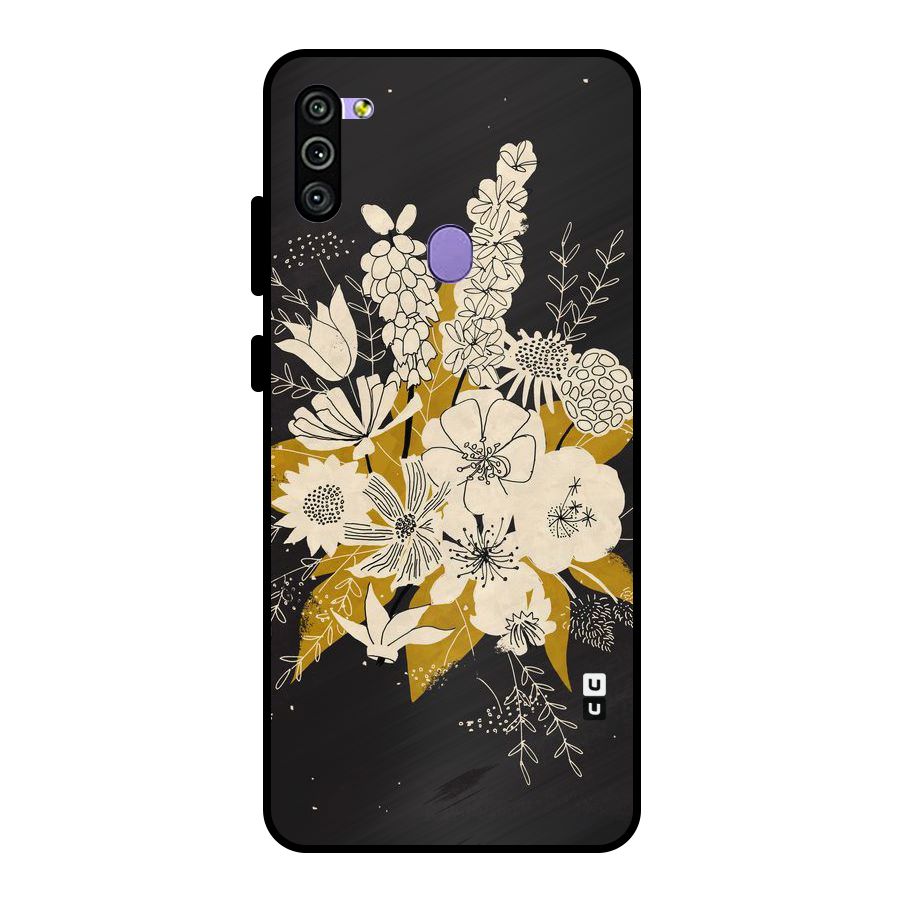 Flower Drawing Metal Back Case for Galaxy M11