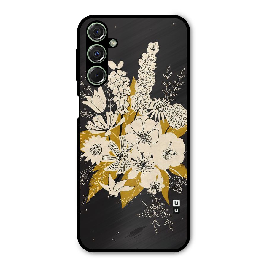 Flower Drawing Metal Back Case for Galaxy M34