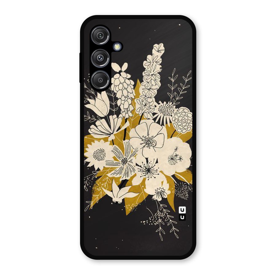 Flower Drawing Metal Back Case for Galaxy M34 5G