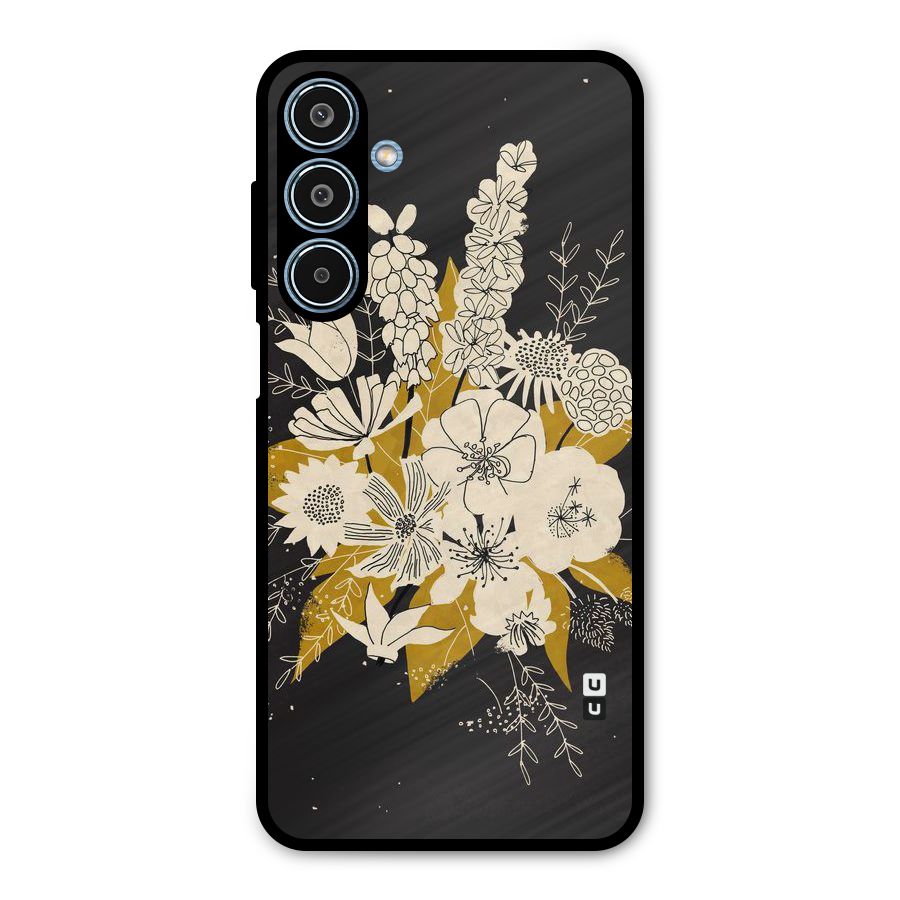 Flower Drawing Metal Back Case for Galaxy M35
