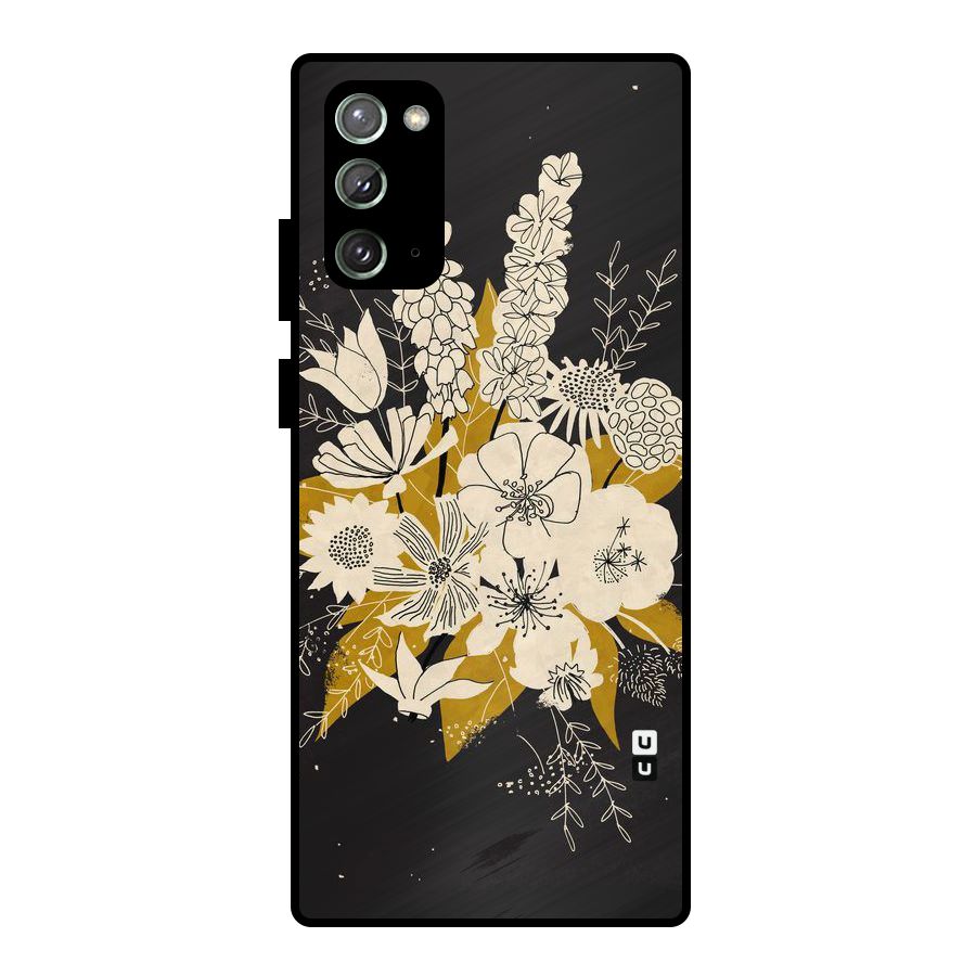 Flower Drawing Metal Back Case for Galaxy Note 20