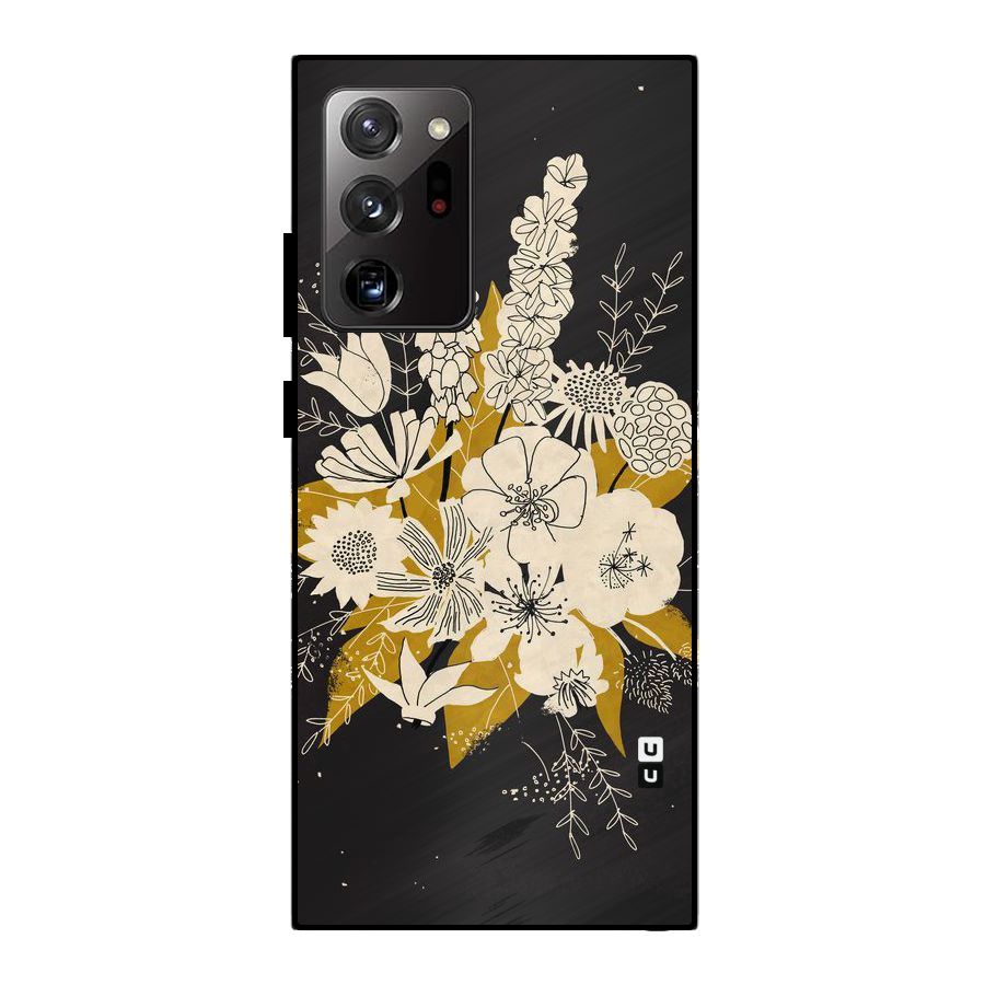 Flower Drawing Metal Back Case for Galaxy Note 20 Ultra