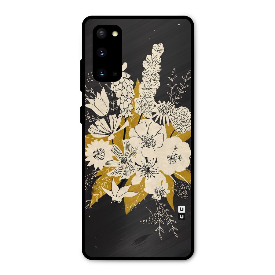 Flower Drawing Metal Back Case for Galaxy S20