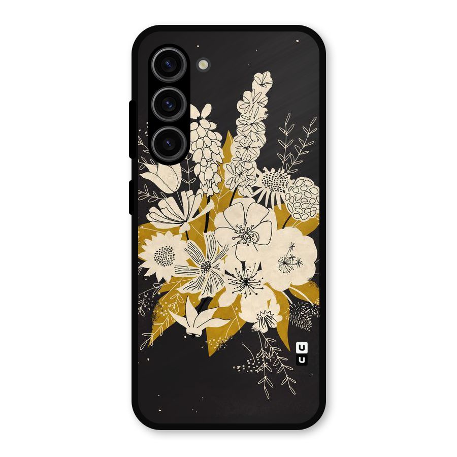 Flower Drawing Metal Back Case for Galaxy S23