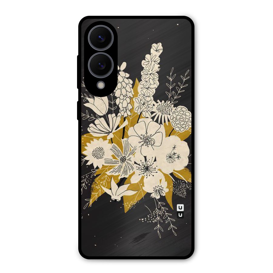 Flower Drawing Metal Back Case for Galaxy S25 Edge