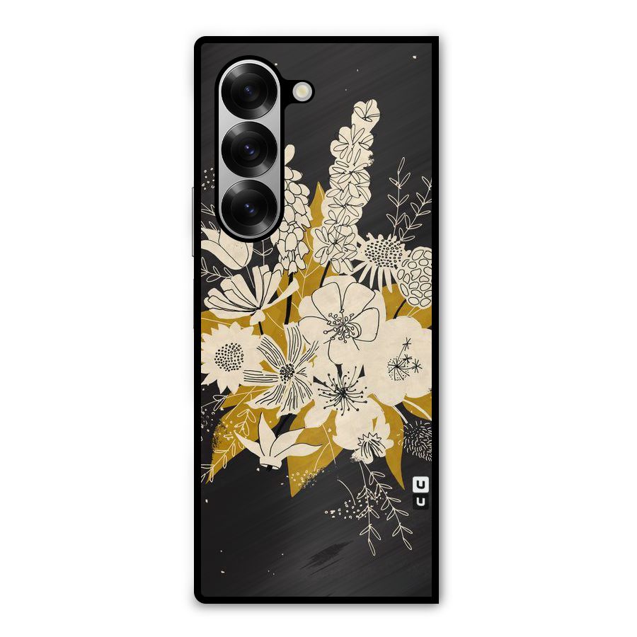 Flower Drawing Metal Back Case for Galaxy Z Fold6