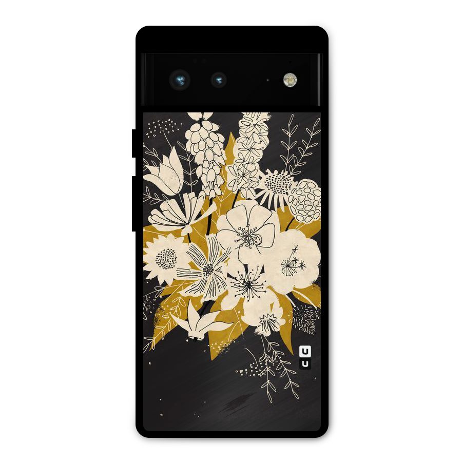 Flower Drawing Metal Back Case for Google Pixel 6