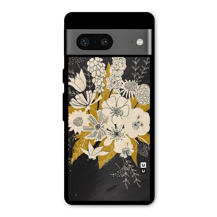 Flower Drawing Metal Back Case for Google Pixel 7