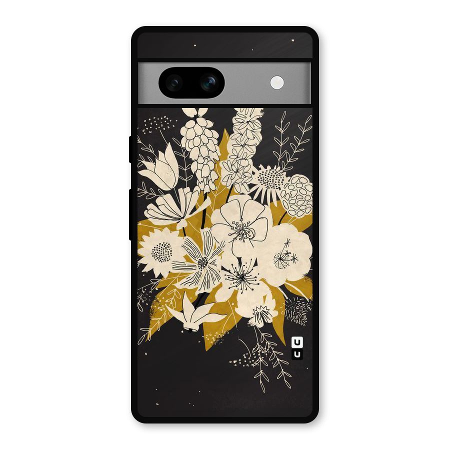 Flower Drawing Metal Back Case for Google Pixel 7a