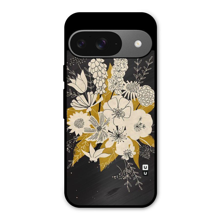 Flower Drawing Metal Back Case for Google Pixel 9