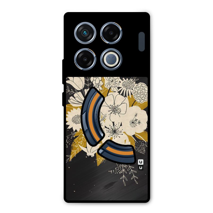 Flower Drawing Metal Back Case for Infinix GT 20 Pro