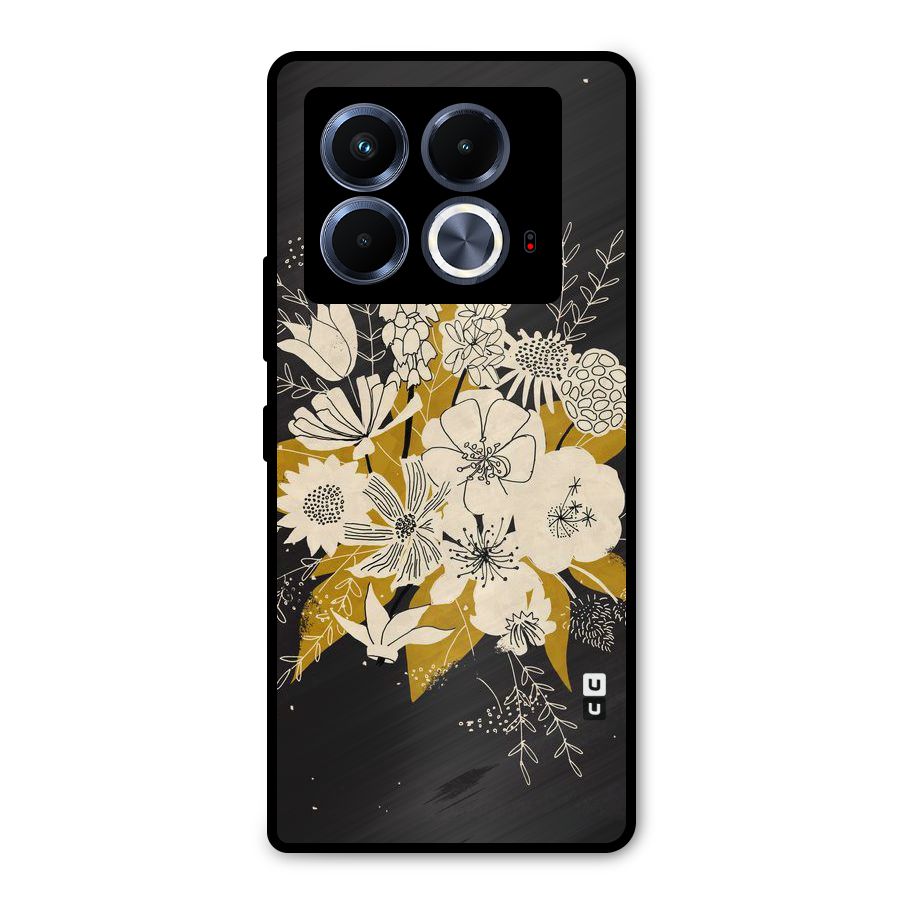 Flower Drawing Metal Back Case for Infinix Note 40 5G