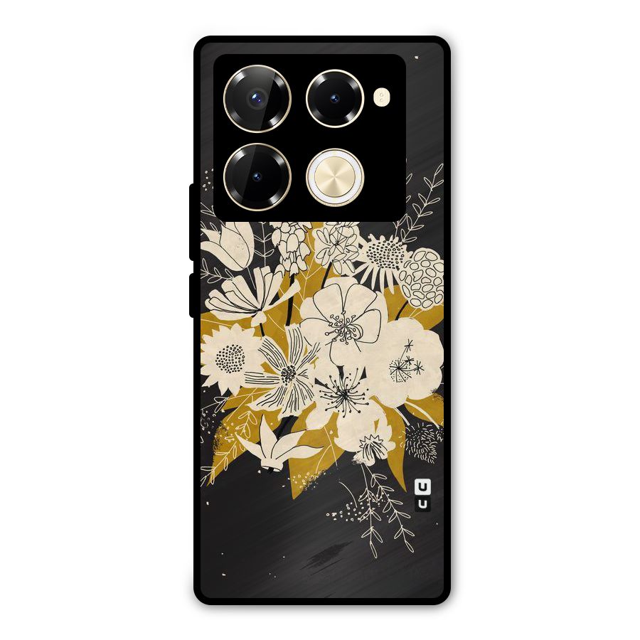 Flower Drawing Metal Back Case for Infinix Note 40 Pro