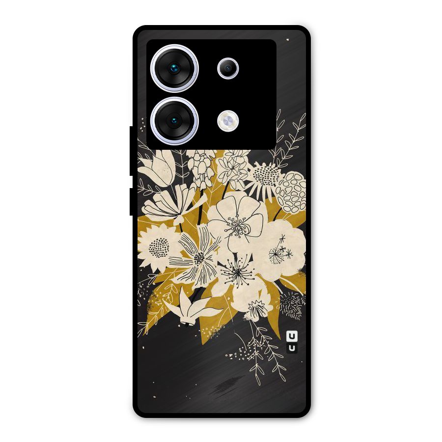 Flower Drawing Metal Back Case for Infinix Zero 30 5G
