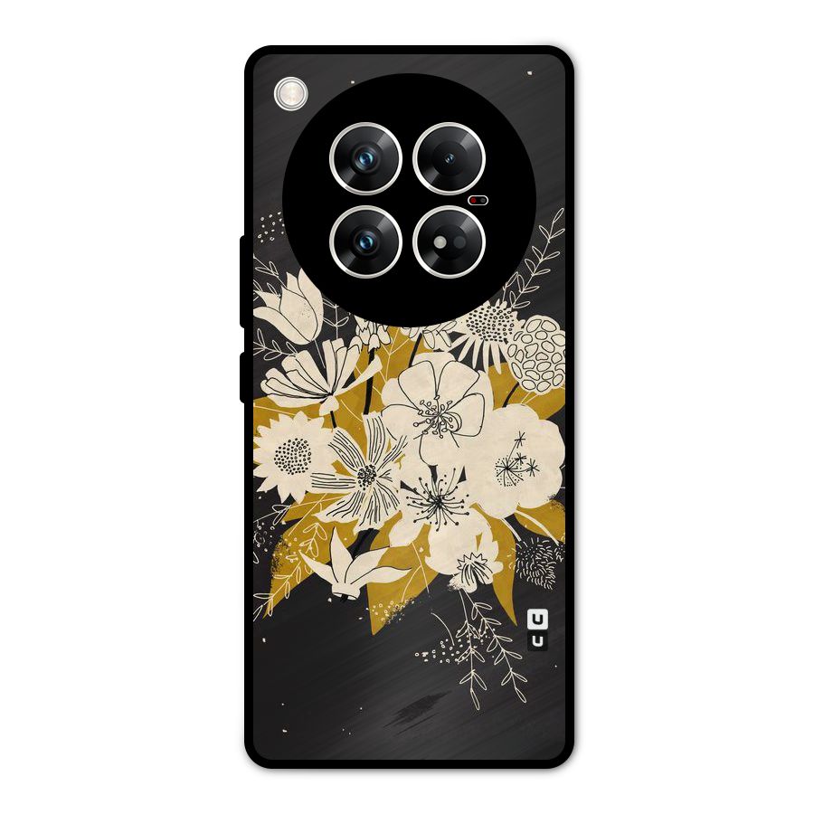 Flower Drawing Metal Back Case for Infinix Zero 40 5G