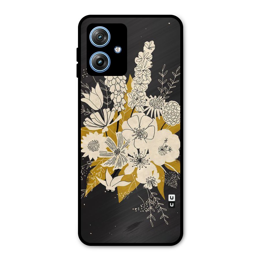 Flower Drawing Metal Back Case for Moto G54