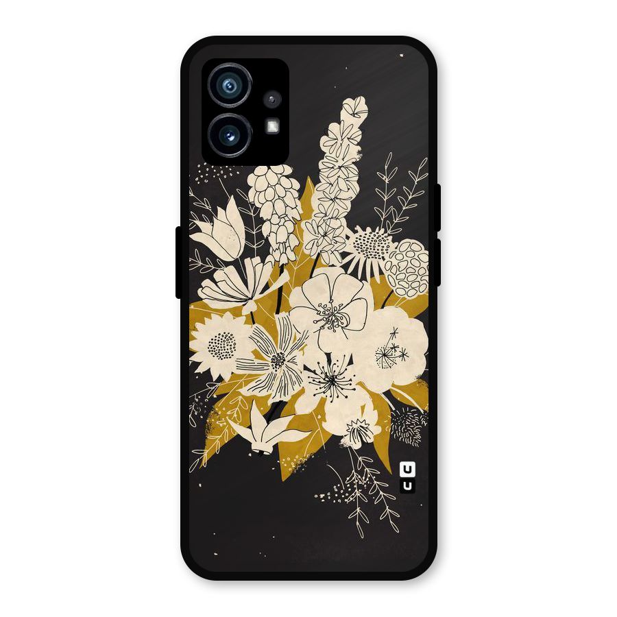 Flower Drawing Metal Back Case for Nothing Phone 1