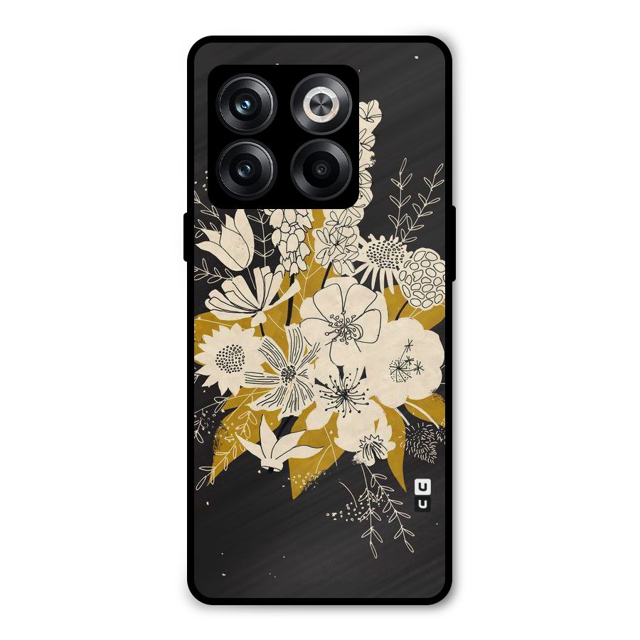 Flower Drawing Metal Back Case for OnePlus 10T