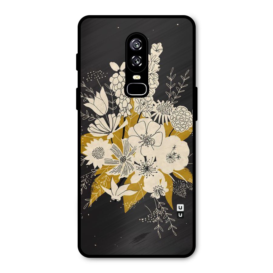 Flower Drawing Metal Back Case for OnePlus 6