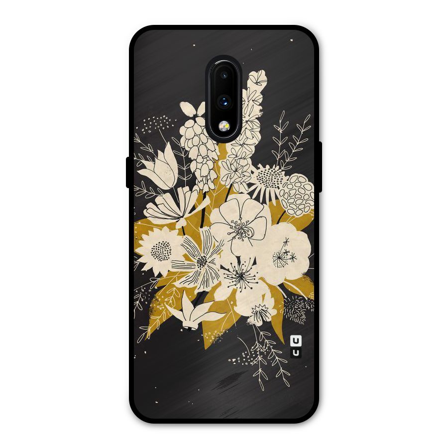 Flower Drawing Metal Back Case for OnePlus 7