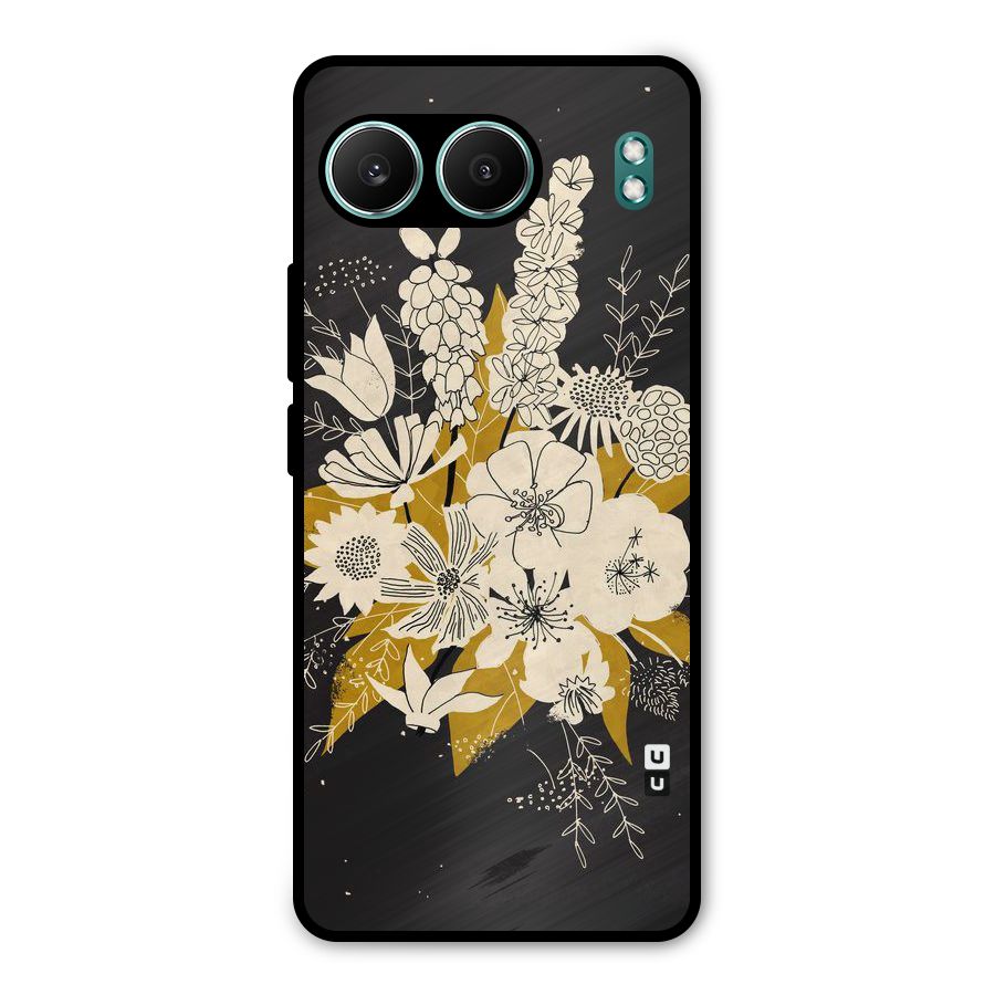 Flower Drawing Metal Back Case for OnePlus Nord 4