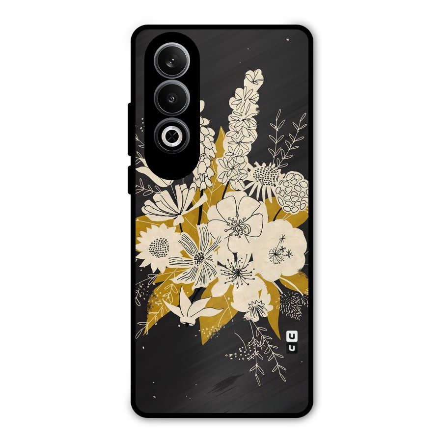 Flower Drawing Metal Back Case for OnePlus Nord CE4