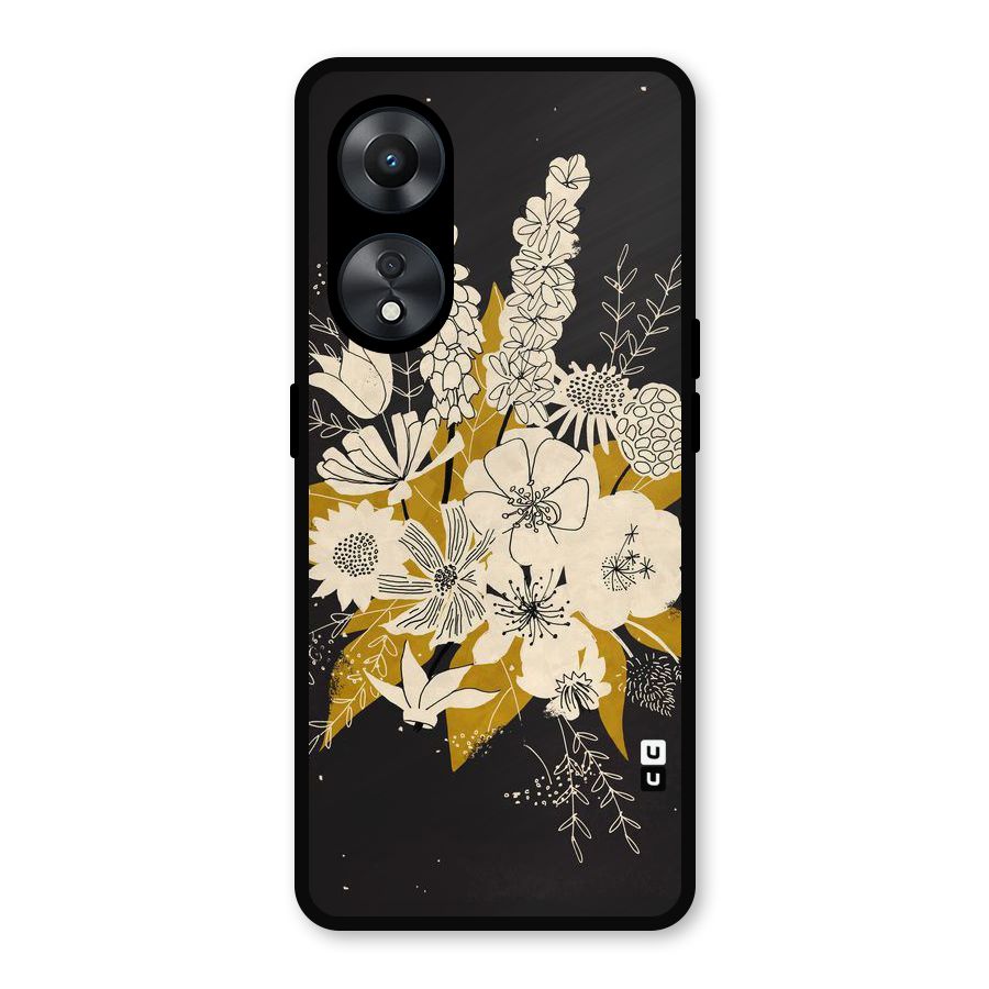 Flower Drawing Metal Back Case for Oppo A78