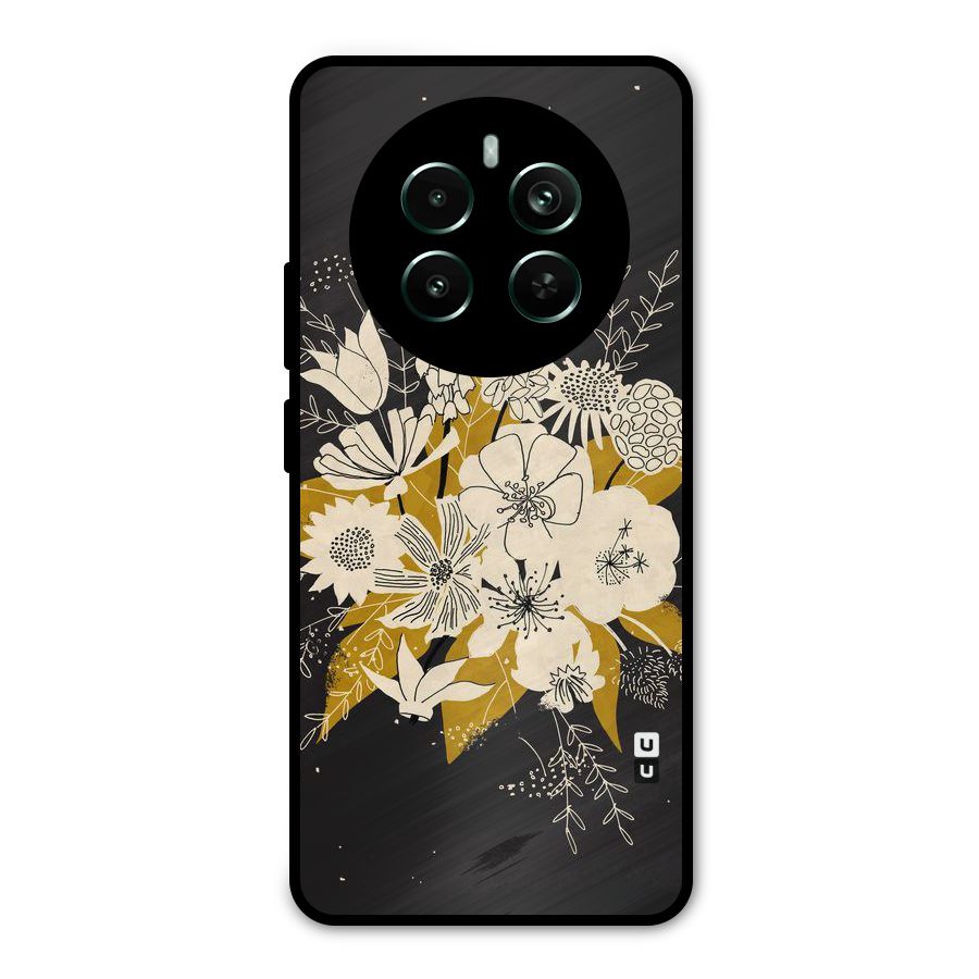 Flower Drawing Metal Back Case for Realme 12 Pro Plus