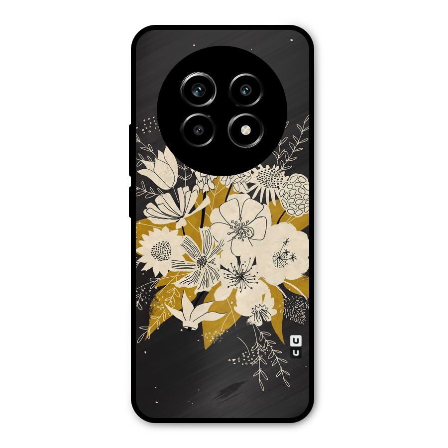 Flower Drawing Metal Back Case for Realme 13 Pro