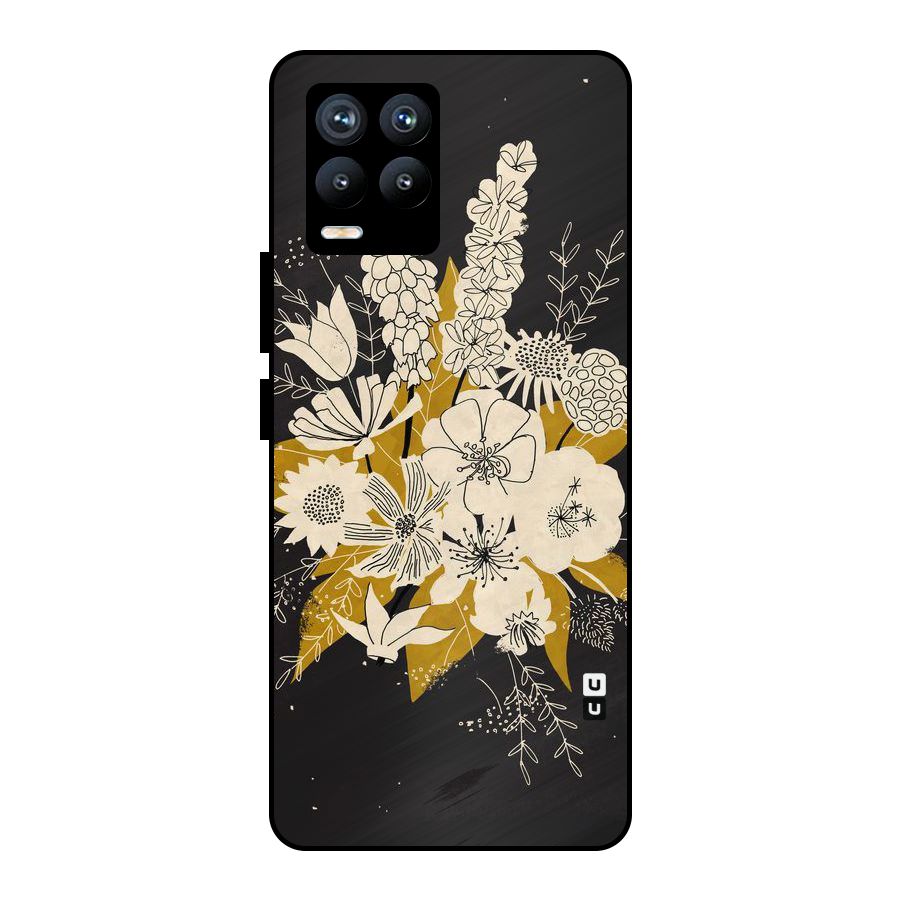 Flower Drawing Metal Back Case for Realme 8