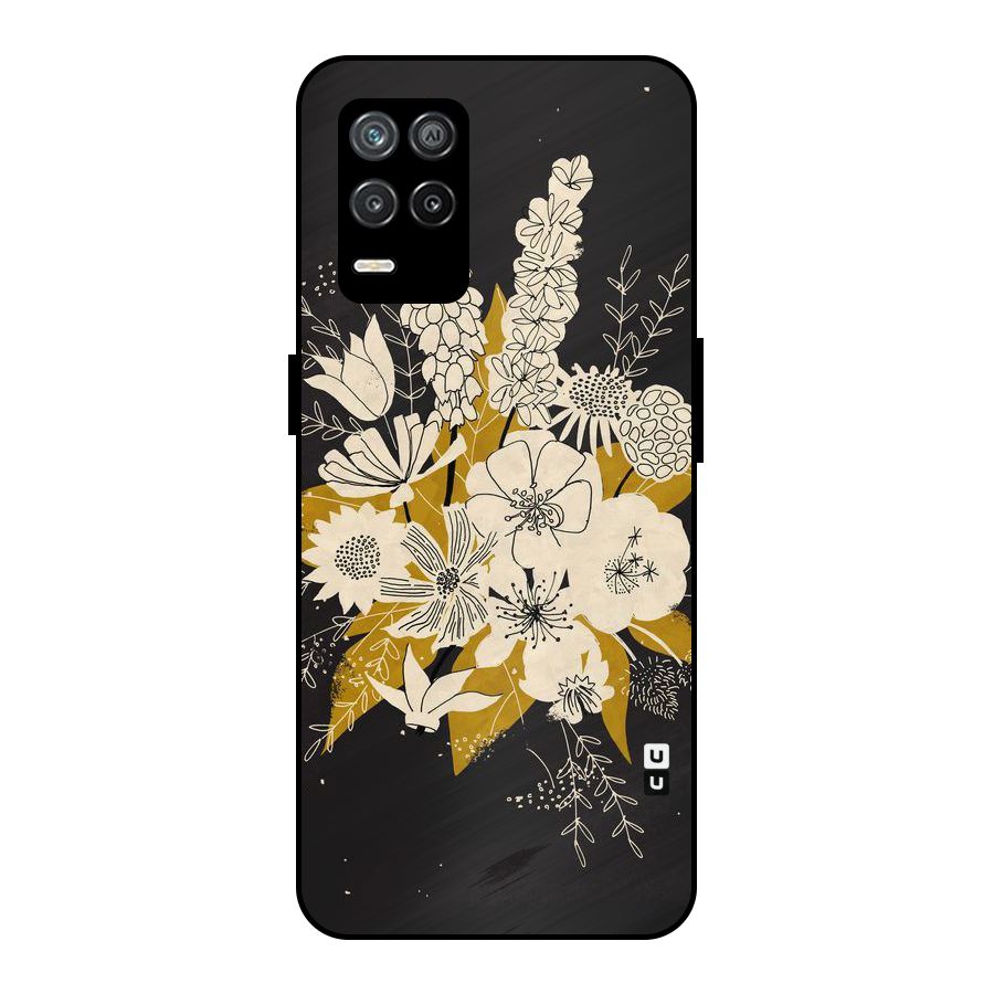 Flower Drawing Metal Back Case for Realme 8s 5G