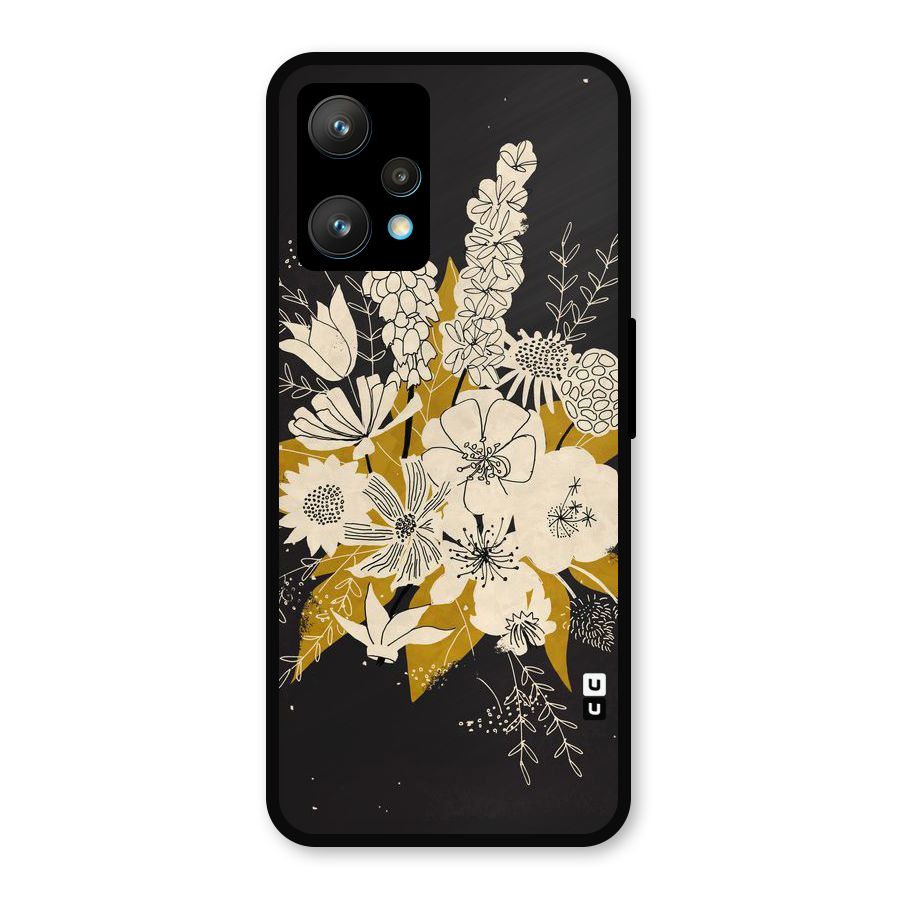 Flower Drawing Metal Back Case for Realme 9 Pro Plus 5G