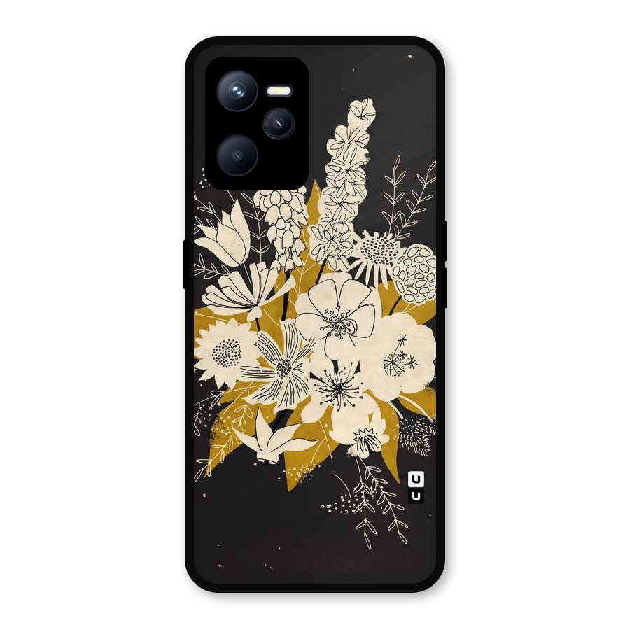 Flower Drawing Metal Back Case for Realme C35