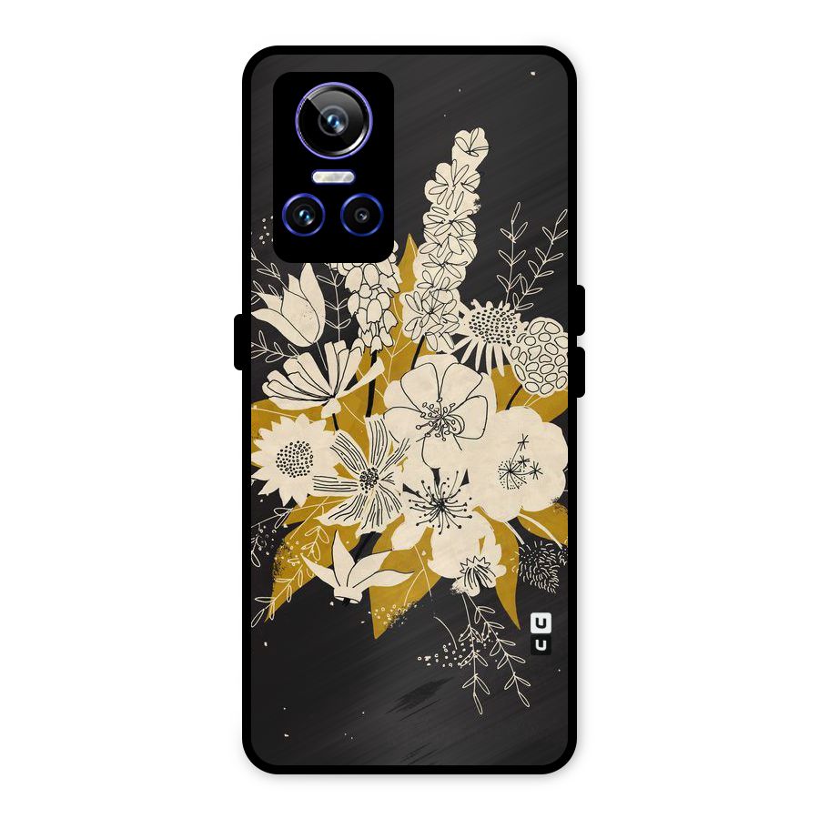 Flower Drawing Metal Back Case for Realme GT Neo 3