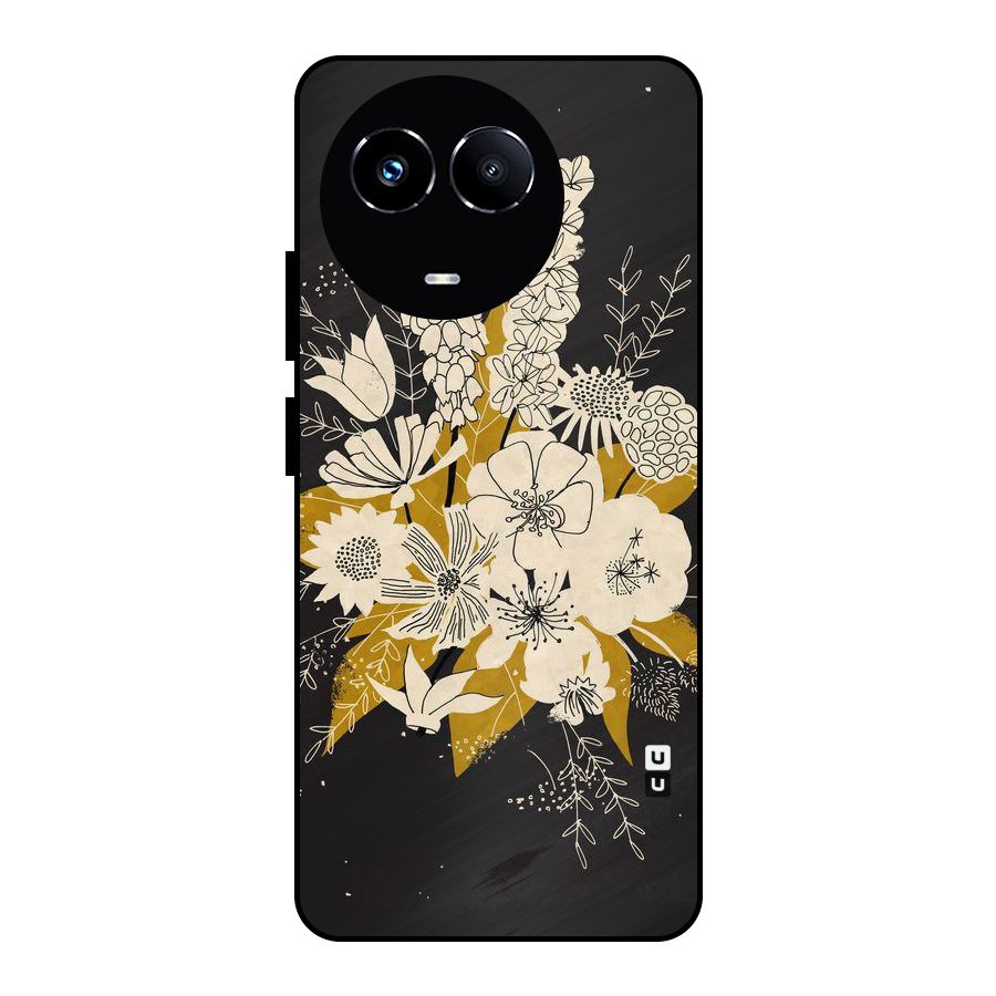 Flower Drawing Metal Back Case for Realme Narzo 60X