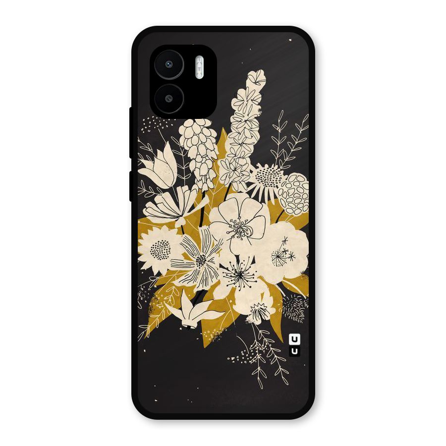 Flower Drawing Metal Back Case for Redmi A2