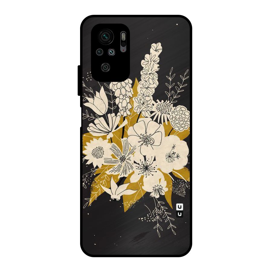 Flower Drawing Metal Back Case for Redmi Note 10S
