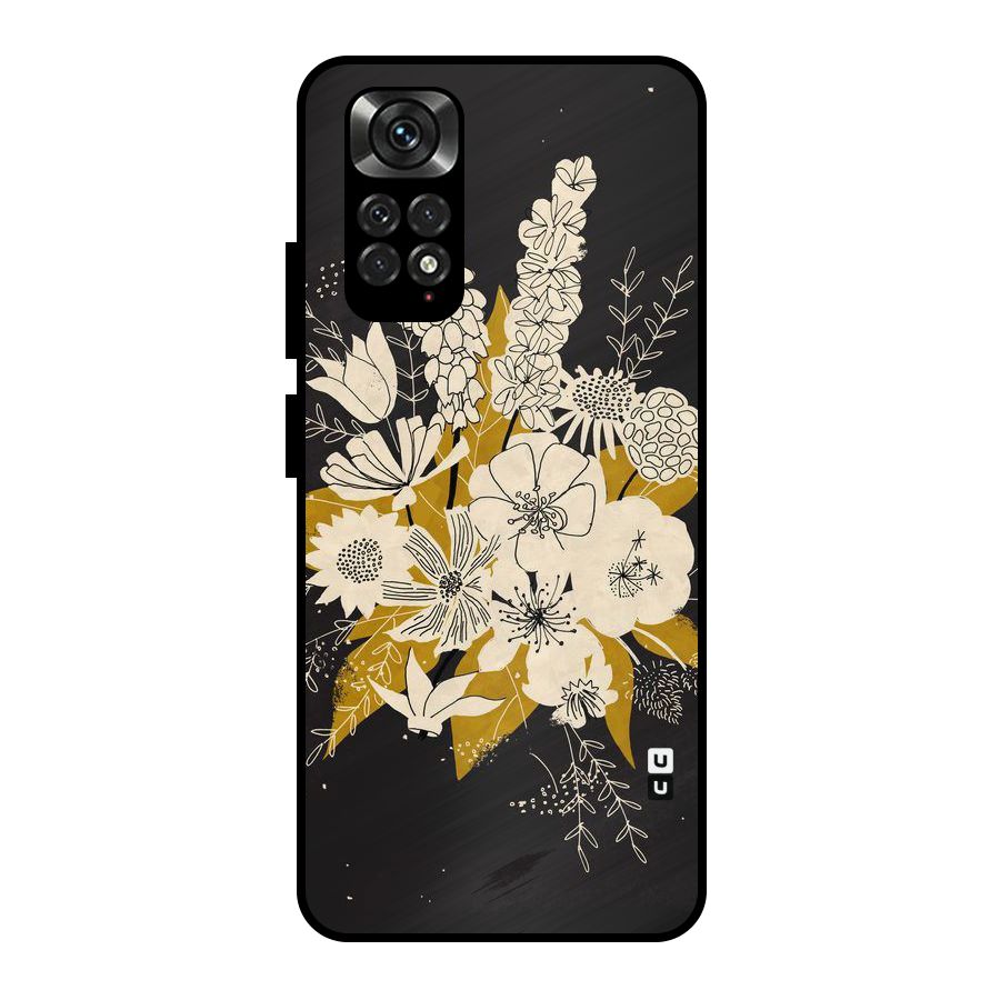 Flower Drawing Metal Back Case for Redmi Note 11 Pro Plus 5G
