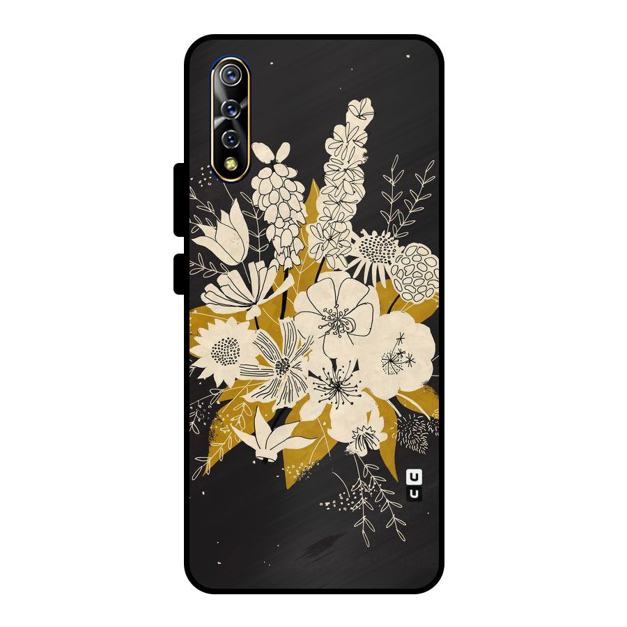 Flower Drawing Metal Back Case for Vivo S1