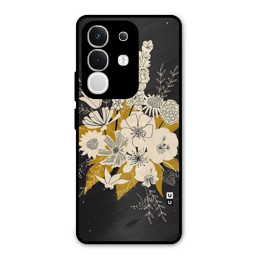 Flower Drawing Metal Back Case for Vivo T4x