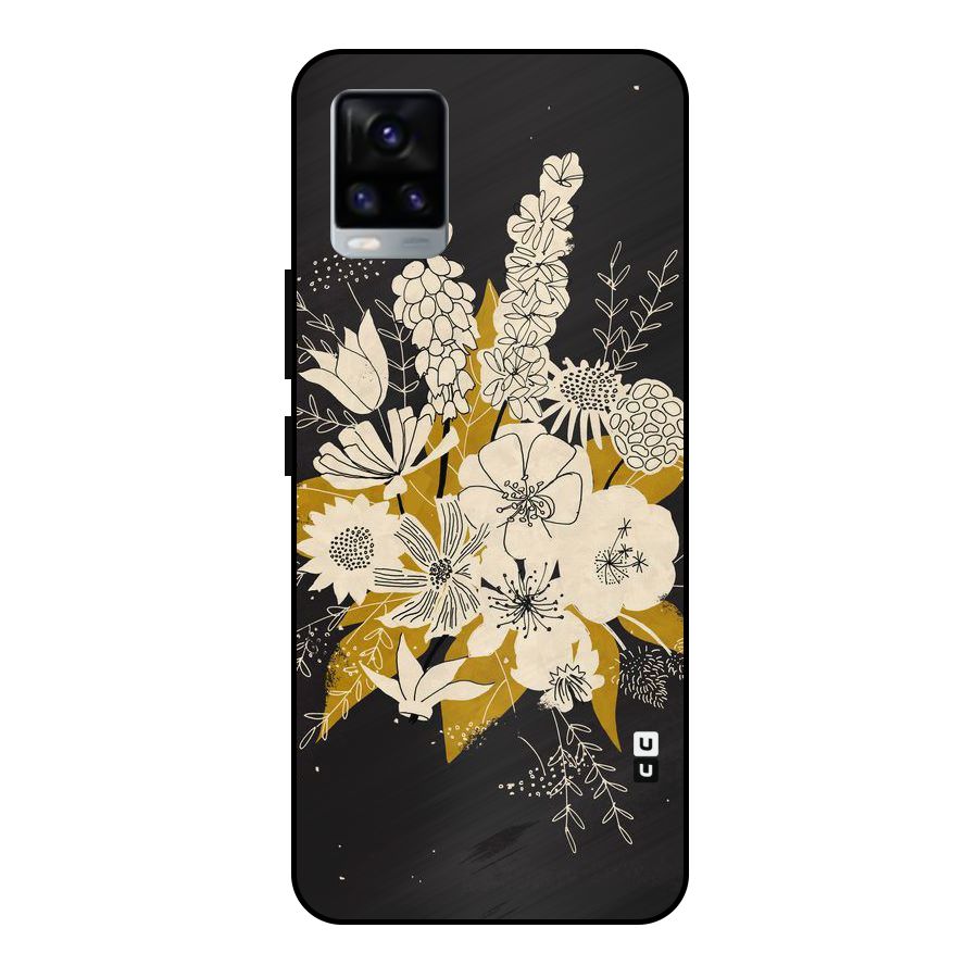 Flower Drawing Metal Back Case for Vivo V20 2021