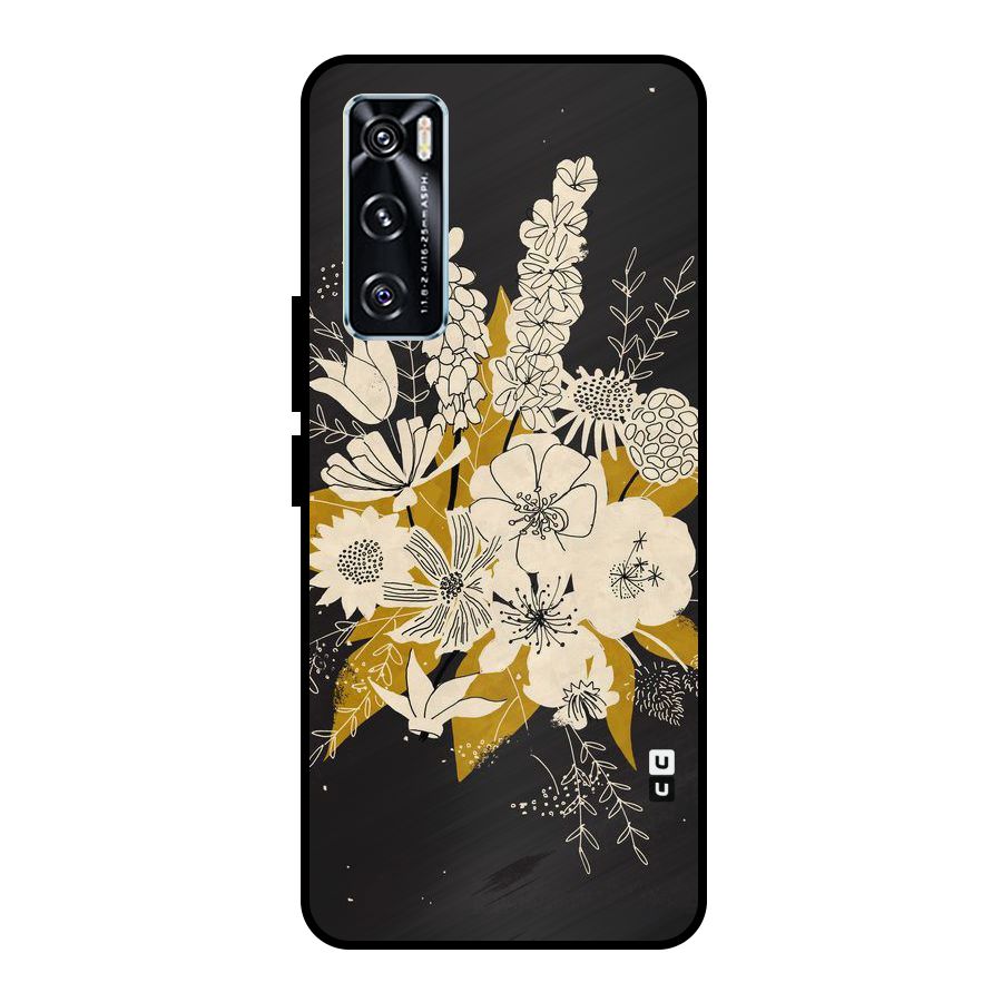 Flower Drawing Metal Back Case for Vivo V20 SE
