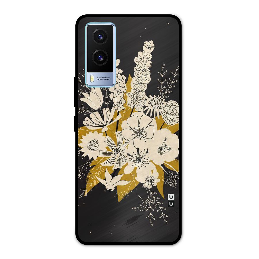 Flower Drawing Metal Back Case for Vivo V21e 5G