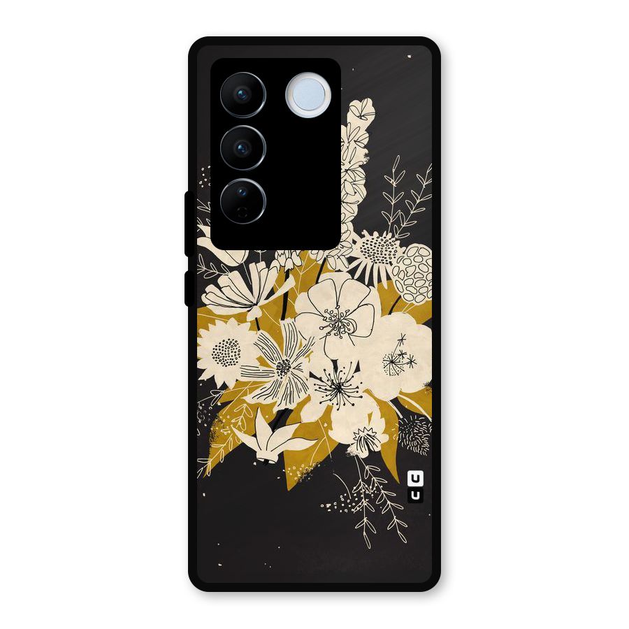 Flower Drawing Metal Back Case for Vivo V27