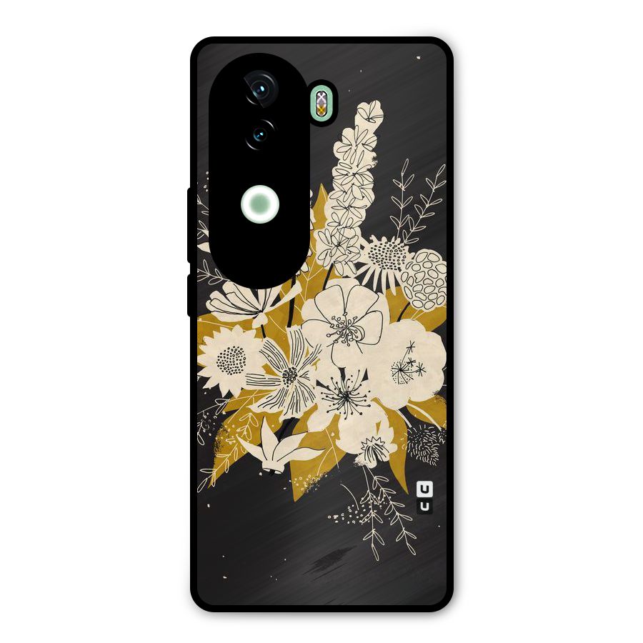 Flower Drawing Metal Back Case for Vivo V40e
