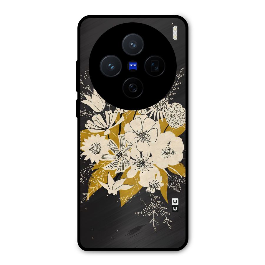 Flower Drawing Metal Back Case for Vivo X200