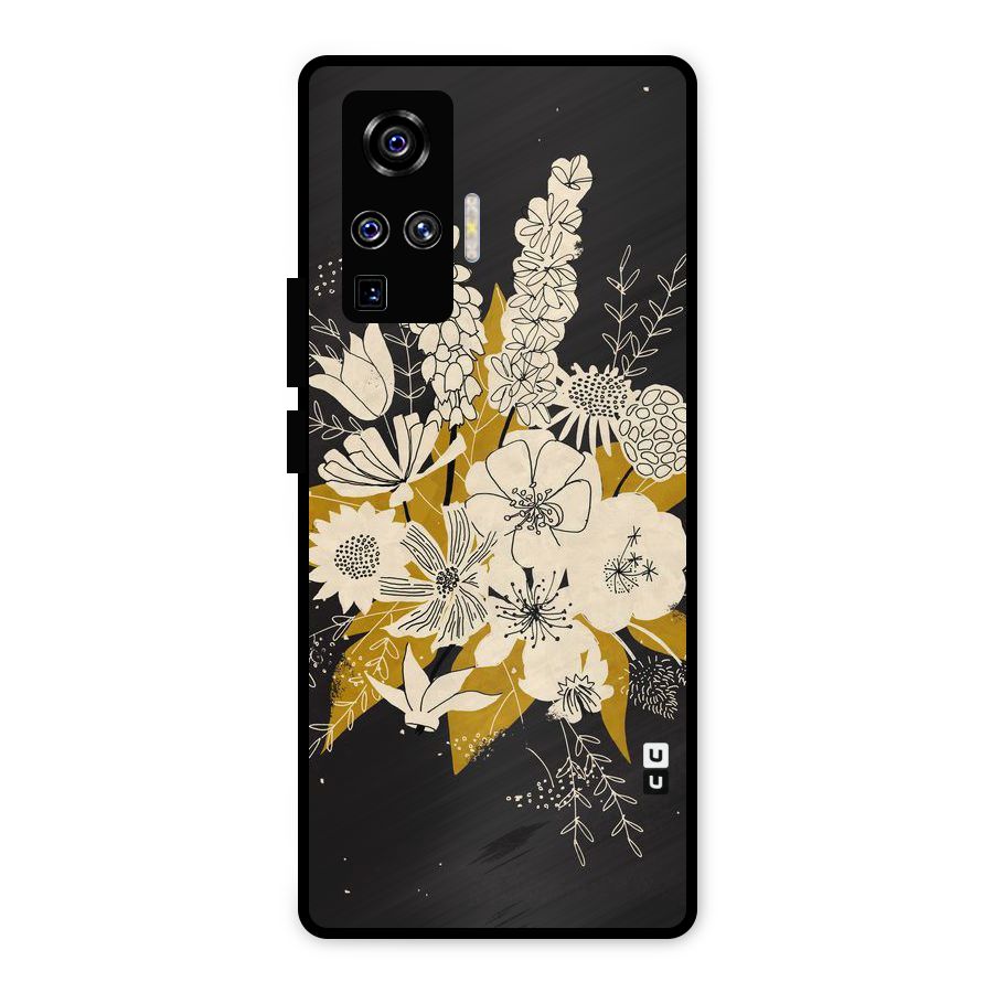 Flower Drawing Metal Back Case for Vivo X50 Pro