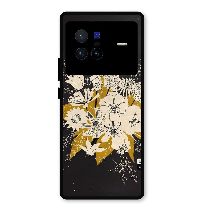 Flower Drawing Metal Back Case for Vivo X80