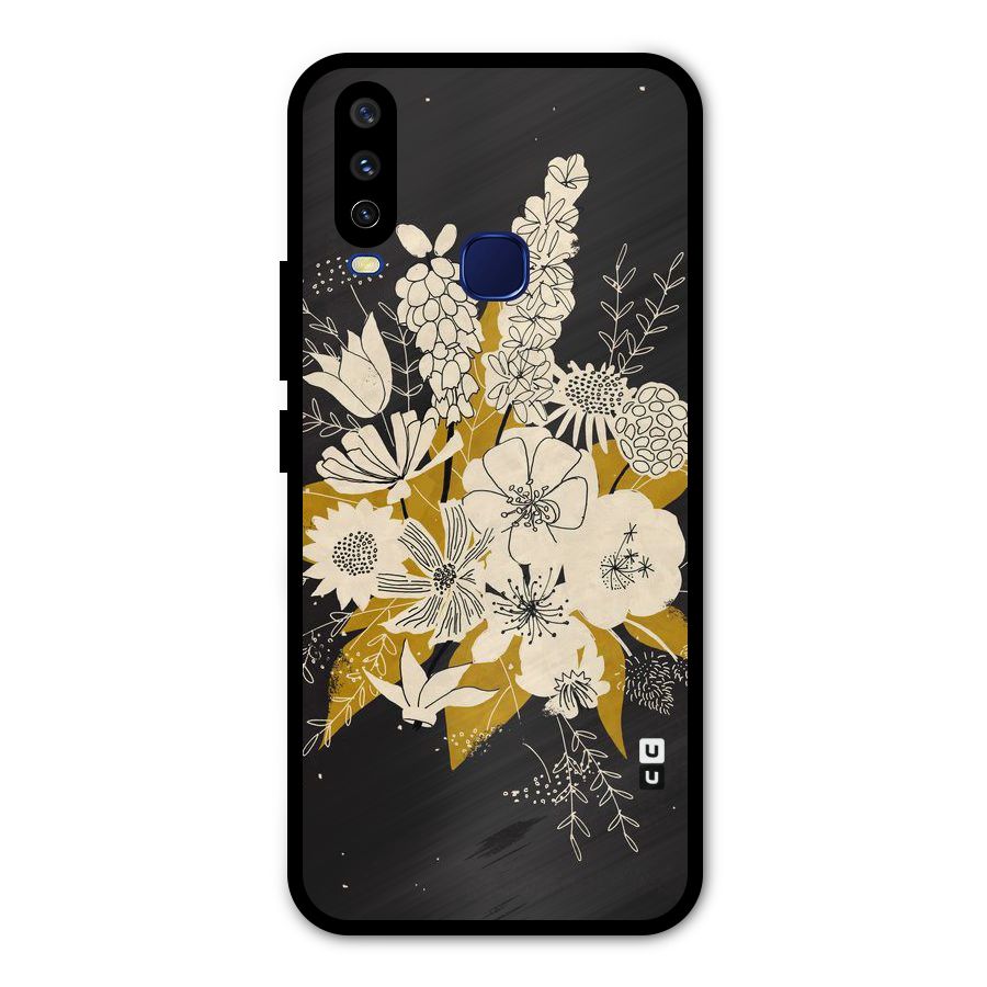 Flower Drawing Metal Back Case for Vivo Y15